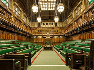 Interior view of the Commons Chamber