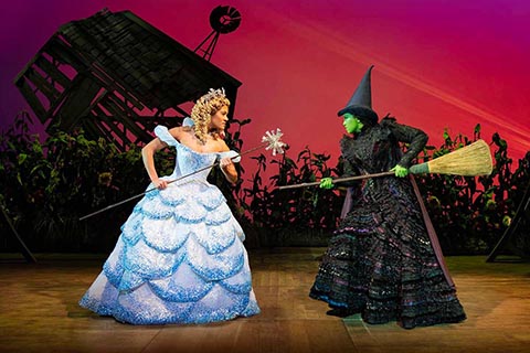 Lucy ST  Louis as Glinda and Alexia Khadime Elphaba. Photo by Matt Crockett